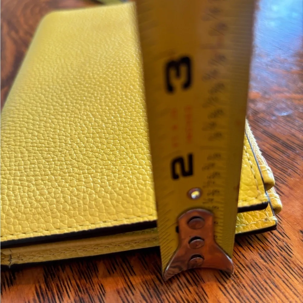 Michael Kors Yellow Pebbled Leather Wristlet Clutch